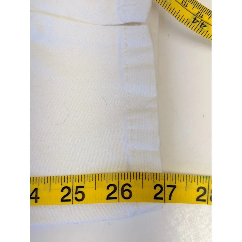 White House Black Market Skimmer White Cropped Denim Jeans Size 10 Mid Rise - Picture 10 of 11